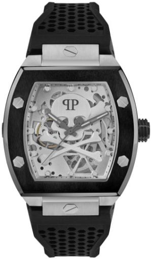 Philipp Plein Herrklocka PWBAA2023 The Skeleton Silverfärgad/Gummi