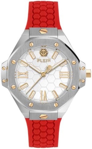 Philipp Plein Damklocka PWBDA0124 Royal Vit/Gummi Ø39 mm