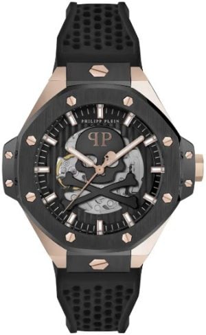 Philipp Plein Herrklocka PWPFA0224 The Skeleton Svart/Gummi Ø44.5 mm