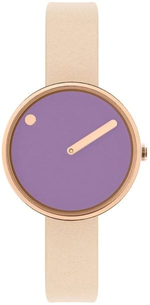 PICTO Damklocka 43303-6312R Lila/Läder Ø30 mm