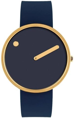PICTO 43318-0520G Blå/Läder Ø40 mm