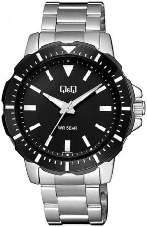 Q&Q Herrklocka Q43B-002PY Classic Svart/Stål Ø43 mm