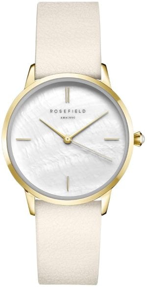 Rosefield Damklocka RMBLG-R04 The Pearl Edit Vit/Läder Ø36 mm