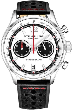 Stührling Original Herrklocka 933.01 Monaco Vit/Läder Ø44 mm
