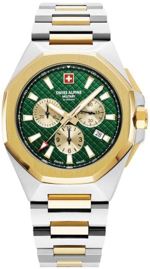 Swiss Alpine Military Herrklocka 7005.9144 Typhoon Grön/Gulguldtonat