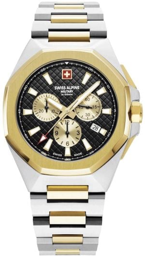Swiss Alpine Military Herrklocka 7005.9147 Typhoon Svart/Gulguldtonat