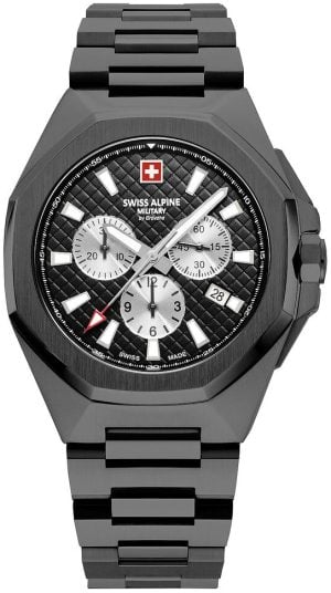 Swiss Alpine Military Herrklocka 7005.9177 Typhoon Svart/Stål Ø42 mm