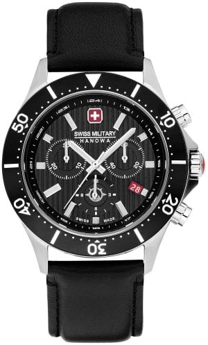 Swiss Military Hanowa Herrklocka SMWGC2100705 Flagship X Svart/Läder