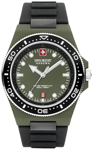 Swiss Military Hanowa Herrklocka SMWGN0001181 Pioneer Grön/Gummi