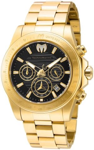 Technomarine Herrklocka TM-219005 Svart/Gulguldtonat stål Ø42 mm