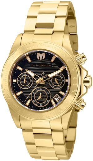 Technomarine Damklocka TM-219014 Svart/Gulguldtonat stål Ø38 mm
