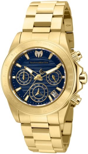 Technomarine Damklocka TM-219015 Blå/Gulguldtonat stål Ø38 mm