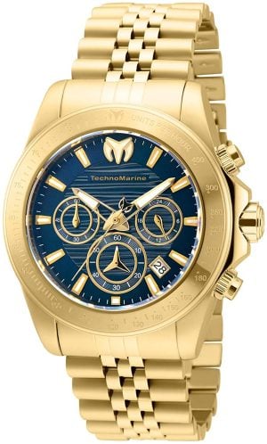 Technomarine Herrklocka TM-219024 Blå/Gulguldtonat stål Ø42 mm