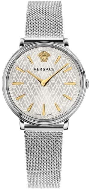 Versace Damklocka VE8100519 V Circle Silverfärgad/Stål Ø38 mm