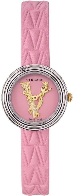 Versace Damklocka VET301021 V Virtus Rosa/Läder Ø28 mm