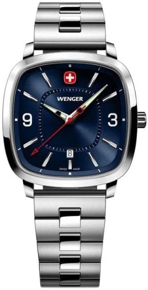 Wenger Herrklocka 01.1921.110 Vintage Blå/Stål