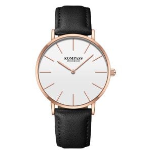 Kompass Classique Ultra-Thin Rose Gold White Black