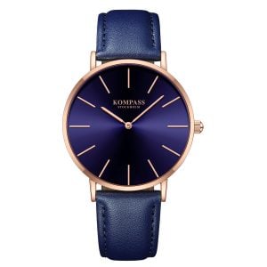Kompass Classique Ultra-Thin Rose Gold Blue