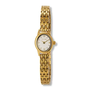 Ivy n Rox damklocka vit/guld, metallband - I25016-132