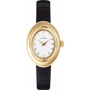 Mockberg Belle Oval Petite Leather Gold Watch Klockor