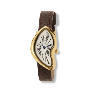 Regal damklocka vit/guld, brunt band - R25118-626