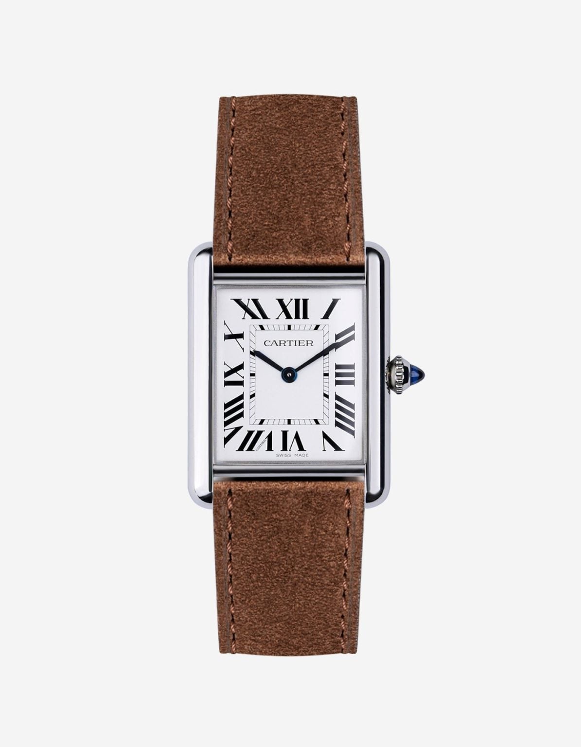 brunt mockaarmband i 19 mm till cartier tank must