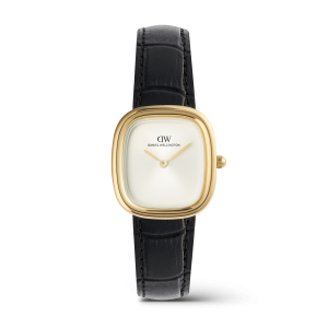 Gold 24mm Watch Margot Black Croc