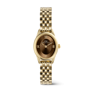 Gold 20mm Watch Ophelia Mini Beans Link Amber