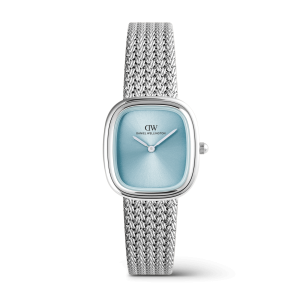 Silver 24mm Watch Margot Braided Mesh Ice Blue