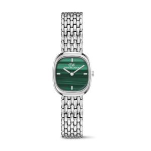 Silver 24mm Watch Corta Malachite Grain-link