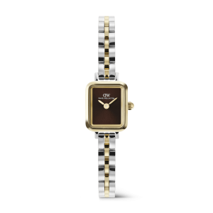 Gold 15mm Watch Quadro Mini Arch 3-link Amber Two Tone
