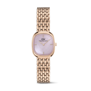 Rose Gold 24mm Watch Corta Pink Mop Grain-link