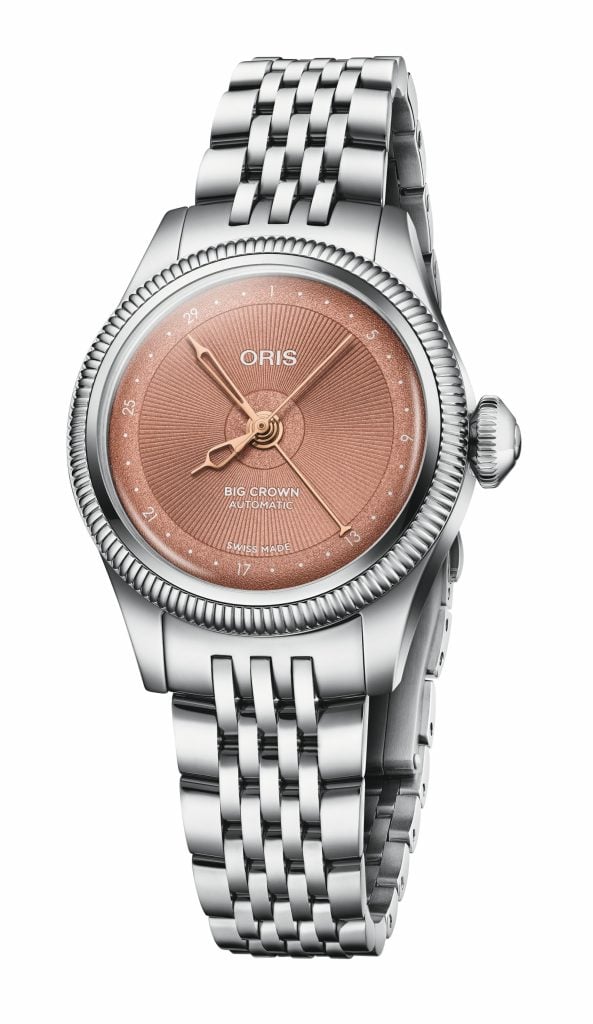 Oris big crown pointer date 29 mm med roséguldfärgad urtavla och stålarmband oris big crown pointer date 29 mm med roséguldfärgad urtavla och stålarmband