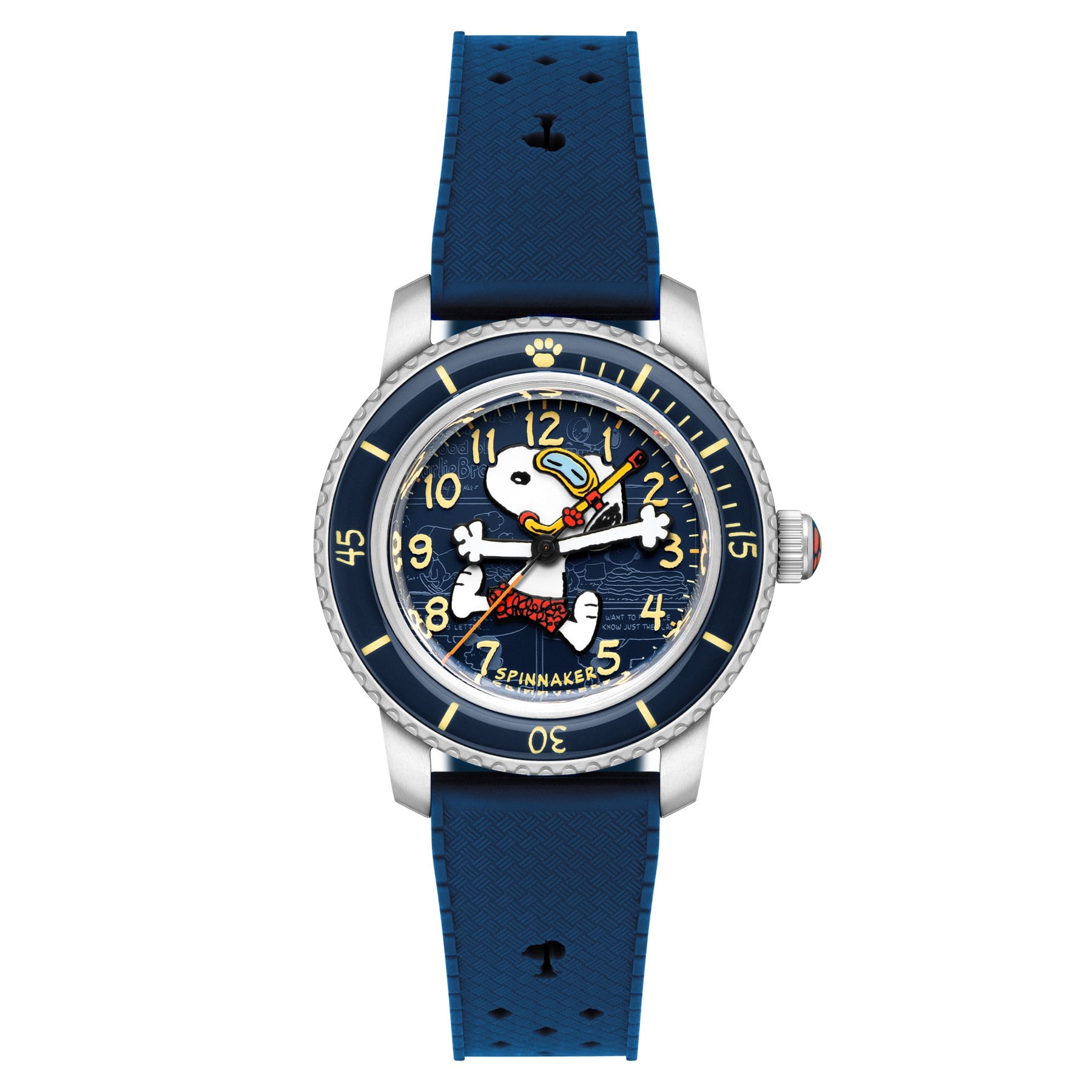 Spinnaker snoopy seaside snorkel, cobalt glimmer med blå urtavla spinnaker snoopy seaside snorkel, cobalt glimmer med blå urtavla