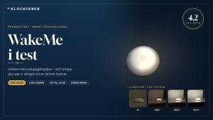 wakeme i test – smart väckarklocka som lyser i mörkret, betyg 4,2 av 5 och bilder på ljusnivåerna