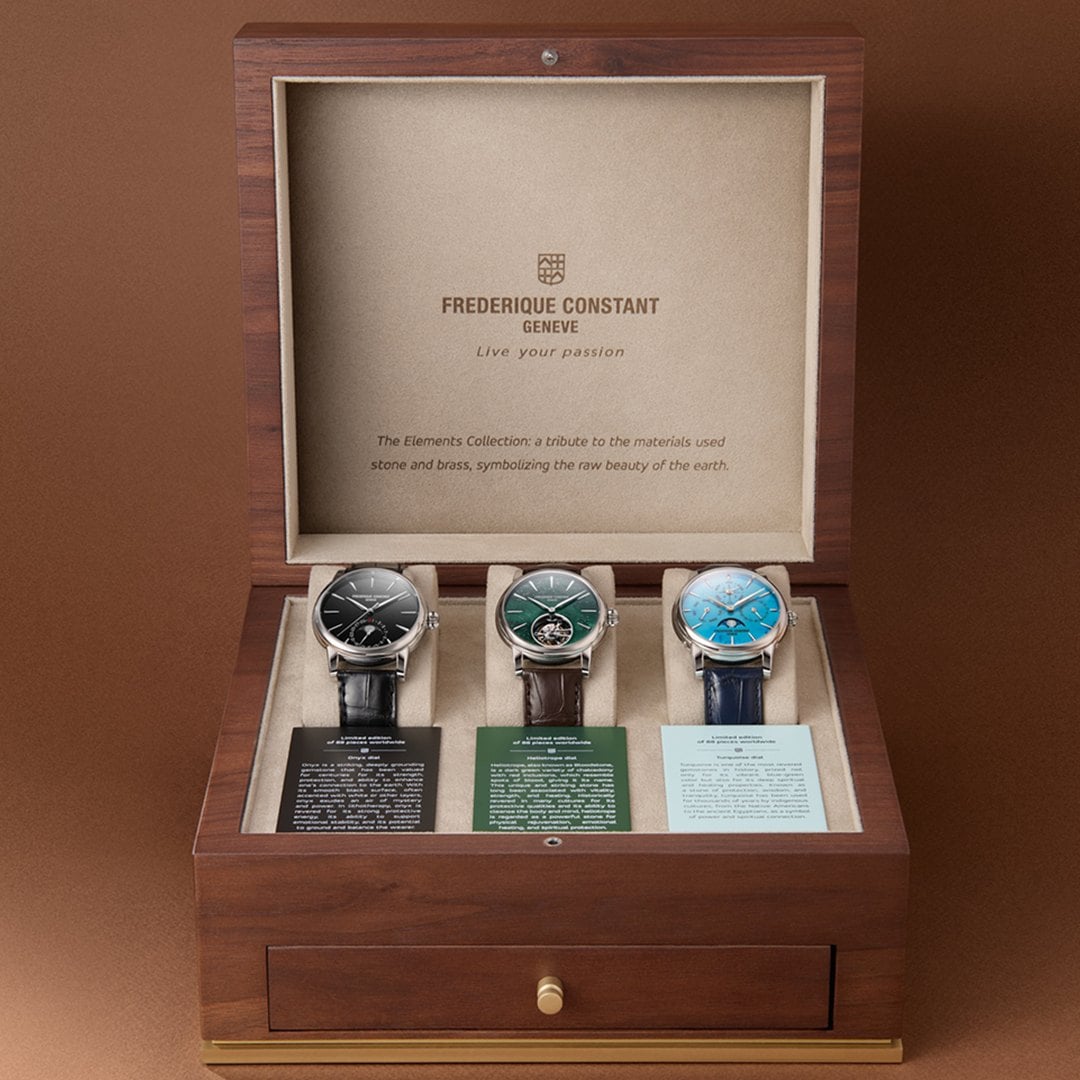 Frederique Constant The Elements Collection 2026 – box set med tre Manufacture-modeller