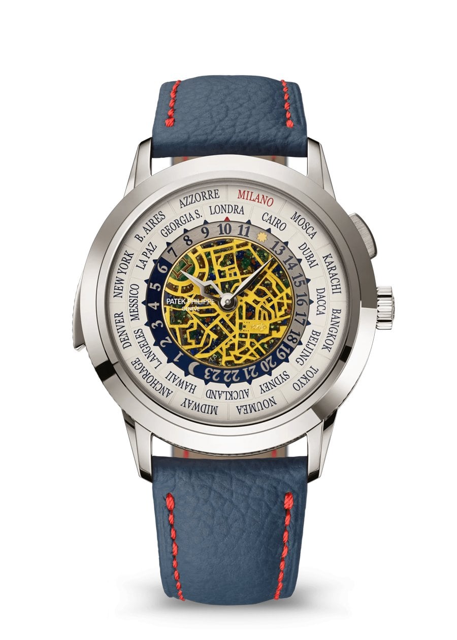 Patek philippe 5531g-013 world time minutrepetition med emaljerad karta över milano om natten patek philippe 5531g-013 world time minutrepetition med emaljerad karta över milano om natten
