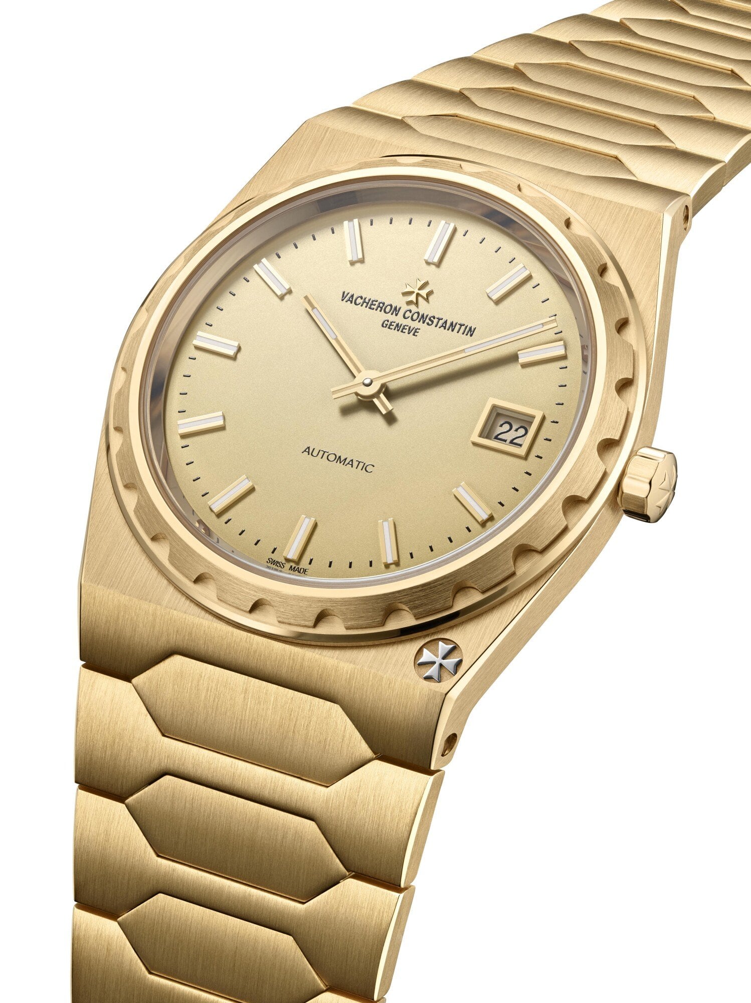 vacheron constantin historiques 222 ref. 4200h/222j-b935 i gulguld med guldfärgad urtavla och malteserkors i vitguld